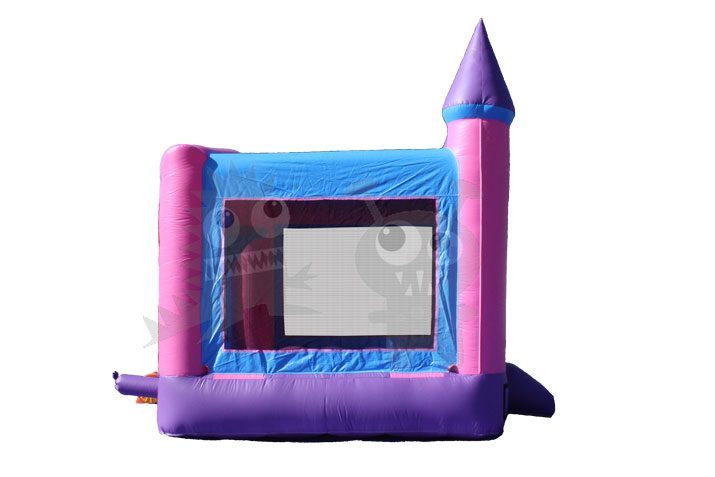 13x13 Pink/Purple Castle Bounce House Jumper with Basketball Hoop Commercial Inflatable For Sale