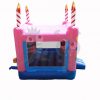bou-142-04 13×13 3-D Pink Birthday Cake Bounce House Jumper with Basketball Hoop Commercial Inflatable For Sale