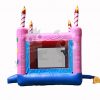 bou-142-06 13×13 3-D Pink Birthday Cake Bounce House Jumper with Basketball Hoop Commercial Inflatable For Sale
