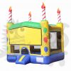 bou-143-6 13×13 3-D Yellow Birthday Cake Bounce House Jumper with Basketball Hoop Commercial Inflatable For Salev