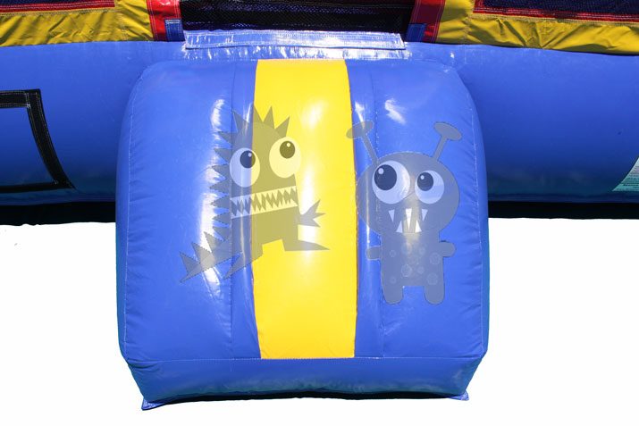 Red/Blue/Yellow Bounce House Jumper with Basketball Hoop Commercial Inflatable For Sale