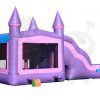COM-510-4 Pink Purple Castle 5-in-1 Combo Bounce House Jumper Wet/Dry with Slide Pool and Basketball Hoop Commercial Inflatable For Sale