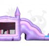 COM-510-5 Pink Purple Castle 5-in-1 Combo Bounce House Jumper Wet/Dry with Slide Pool and Basketball Hoop Commercial Inflatable For Sale