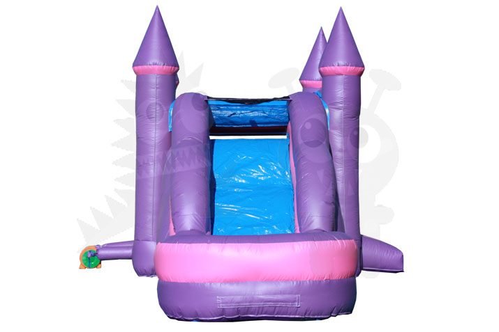Pink Purple Castle 5-in-1 Combo Bounce House Jumper Wet/Dry with Slide Pool and Basketball Hoop Commercial Inflatable For Sale