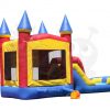 COM-511-15 Red Yellow Blue Mini Castle 5-in-1 Combo Bounce House Jumper Wet/Dry with Slide Pool and Basketball Hoop Commercial Inflatable For Sale