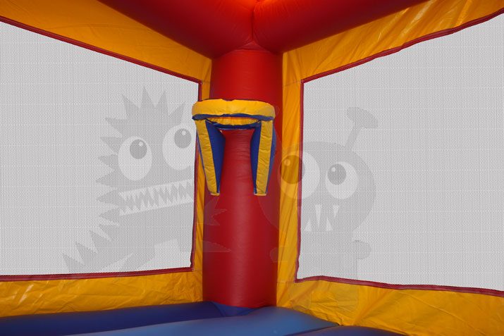 Red Yellow Blue Mini Castle 5-in-1 Combo Bounce House Jumper Wet/Dry with Slide Pool and Basketball Hoop Commercial Inflatable For Sale