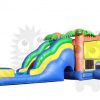 COM-513-8 Tropical Palm Tree Bounce House Jumper Wet/Dry with Slide Pool and Basketball Hoop Commercial Inflatable For Sale