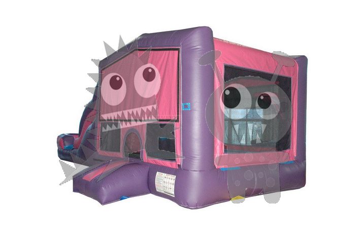 Pink Purple Castle Combo Bounce House Jumper with Slide Pool and Basketball Hoop Commercial Inflatable For Sale