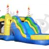 COM-543-7 3D Birthday Cake 5-in-1 Combo Bounce House Jumper with Slide Pool and Basketball Hoop Commercial Inflatable For Sale