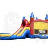 COM-560-12 Red/Yellow/Blue Castle Combo Bounce House Jumper with Water Slide and Basketball Hoop Commercial Inflatable For Sale