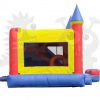COM-660-03 Red/Yellow & Blue Castle 6-in-1 Combo Bounce House Jumper with Slide Pool, Climbing Wall, and Basketball Hoop Commercial Inflatable For Sale
