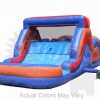 OBS-30 Red Blue Inflatable Obstacle Course Wet or Dry End Load Multiple Lane Commercial Inflatable For Sale
