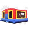 COM-1613 8-in-1 Neutral Colored Combo with Slide, Climbing Wall & Hoop Commercial Inflatable For Sale