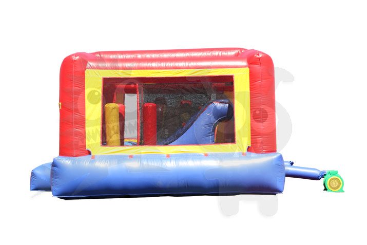 8-in-1 Neutral Colored Combo with Slide, Climbing Wall & Hoop Commercial Inflatable For Sale