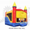 COM-C40 Inflatable Neutral Color Castle Point Combo Bouncer with Slide, Climbing Wall and Hoop Commercial Inflatable For Sale