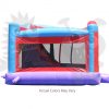 COM-C44 4-in-1 Inflatable Purple Red and Blue Combo with Slide, Climbing Wall and Hoop Super Durable Commercial Inflatable For Sale