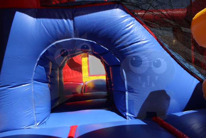 8-in-1 Neutral Color Combo Bounce House with Slide, Climbing Wall, and Basketball Hoop Commercial Inflatable For Sale