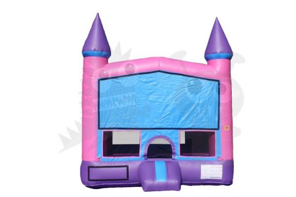 BOU-110 – Pink/Purple Bounce House Modular Castle with Hoop – Bounce ...