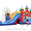 com-505-03 5-in-1 Carnival Castle Wet/Dry Combo Bounce House Jumper with Slide Pool and Basketball Hoop Commercial Inflatable For Sale