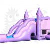 COM-510-3 Pink Purple Castle 5-in-1 Combo Bounce House Jumper Wet/Dry with Slide Pool and Basketball Hoop Commercial Inflatable For Sale