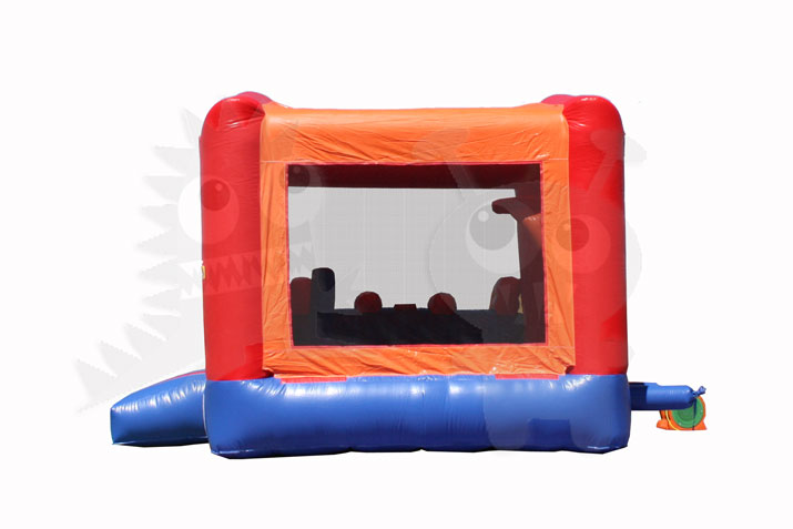 Red/Blue Combo Bounce House with Double Slide and Basketball Hoop Commercial Inflatable For Sale
