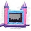 com-c36-05-copy Pink/Purple/Blue Castle Combo Bounce House with Double Slide and Basketball Hoop Commercial Inflatable For Sale