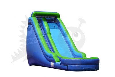 16' Green & Blue Wet/Dry Slide Single Lane Commercial Inflatable For Sale