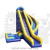 WAT-CS3725-06 25′ Blue Yellow Corkscrew Wet/Dry Slide Commercial Inflatable For Sale