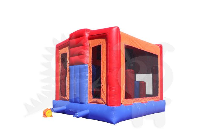 5-in-1 Orange Blue Combo with Slide, Climbing Wall, and Hoop Commercial Inflatable For Sale5-in-1 Orange Blue Combo Bounce House with Slide, Climbing Wall, and Hoop Commercial Inflatable For Sale