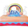 WAT-SSR27-22 27′ Multicolor Rainbow Inflatable Water Slide Slip ‘n Slide Commercial Inflatable For Sale